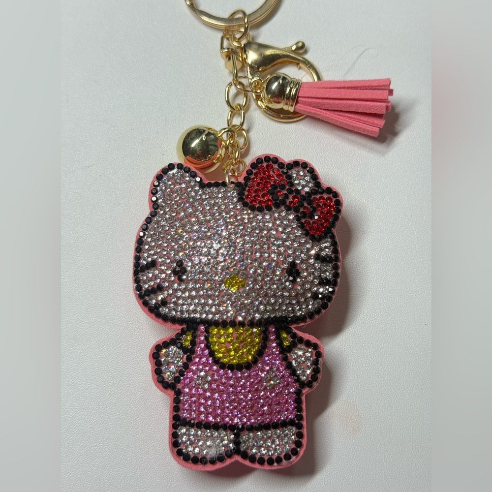 Hello Kitty Sparkling Keychain with Pink Tassel